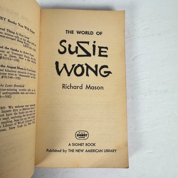 The World of Susie Wong Richard Mason 1958 Signet First Printing Vintage - Picture 4 of 5
